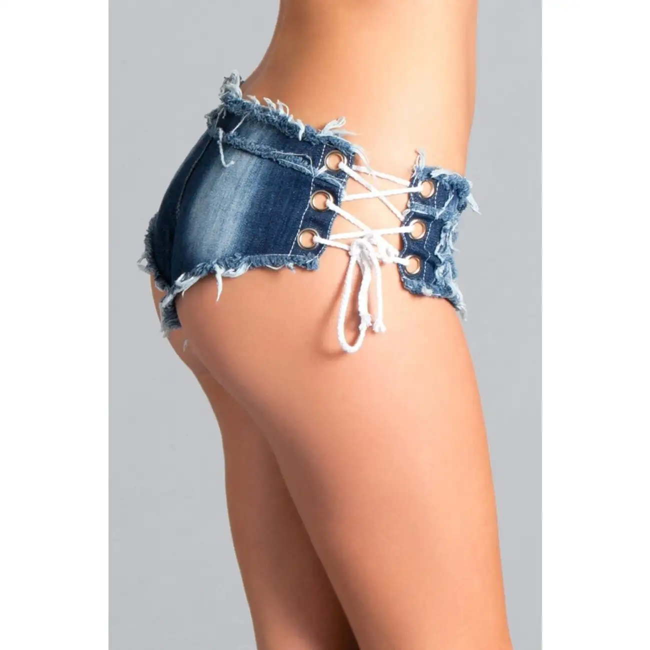 Women's Faded Distressed And Frayed Denim Mini Boy Shorts With S