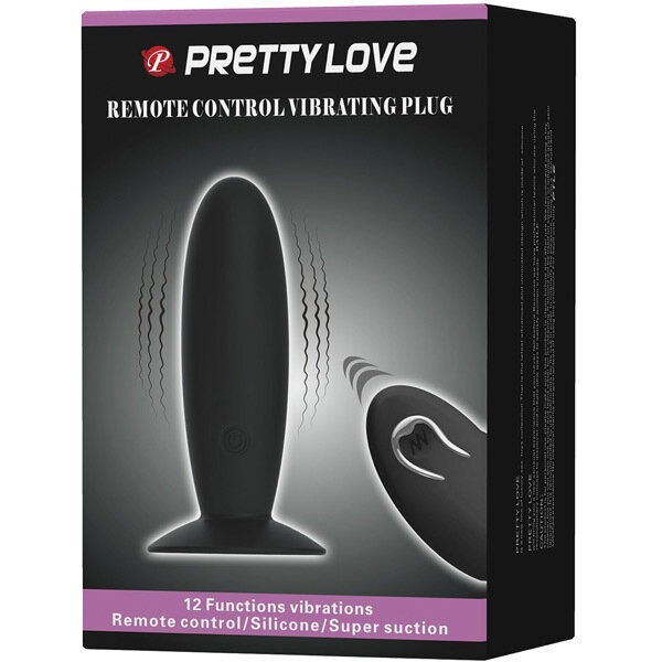 Pretty Love Remote Control Vibrating Plug - 12 Function Black