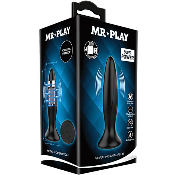 Mr. Play Vibrating Anal Plug - Black