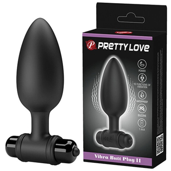 Pretty Love Vibra Butt Plug II - Black