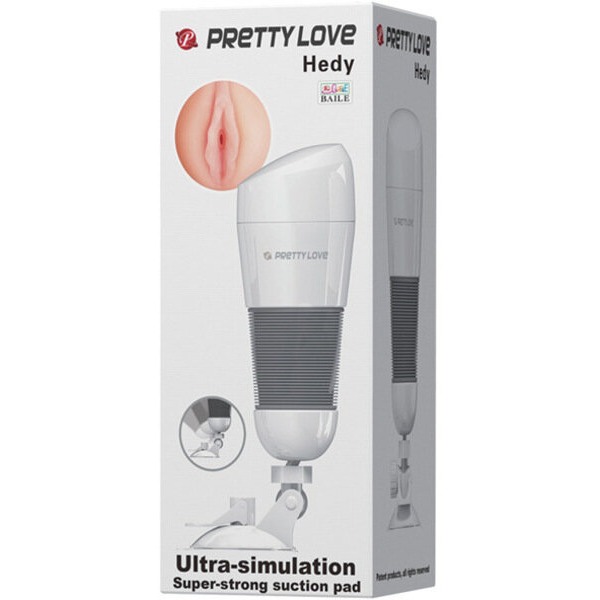Pretty Love Hedy Suction Pad Stroker w/Bullet - White