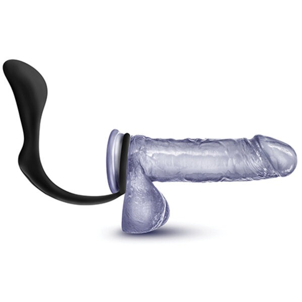 Blush Anal Adventures Cock Ring Plug - Black