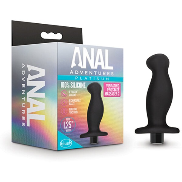 Blush Anal Adventures Platinum Silicone Vibrating Prostate Massager 02 -Black