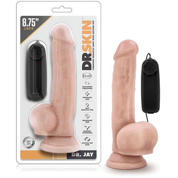 Blush Dr. Skin Dr. Jay 8.75" Cock w/Suction Cup - Vanilla