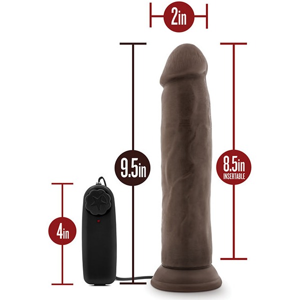 Blush Dr. Skin Dr. Throb 9.5" Cock w/Suction Cup - Chocolate