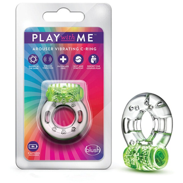 Blush Play with Me Arouser Vibrating C Ring - Green