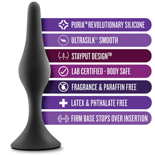 Blush Anal Adventures Platinum Silicone Beginner Plug Kit - Black