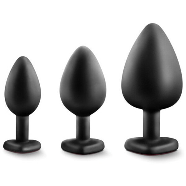Blush Luxe Bling Plugs Training Kit - Black w/Red Gems