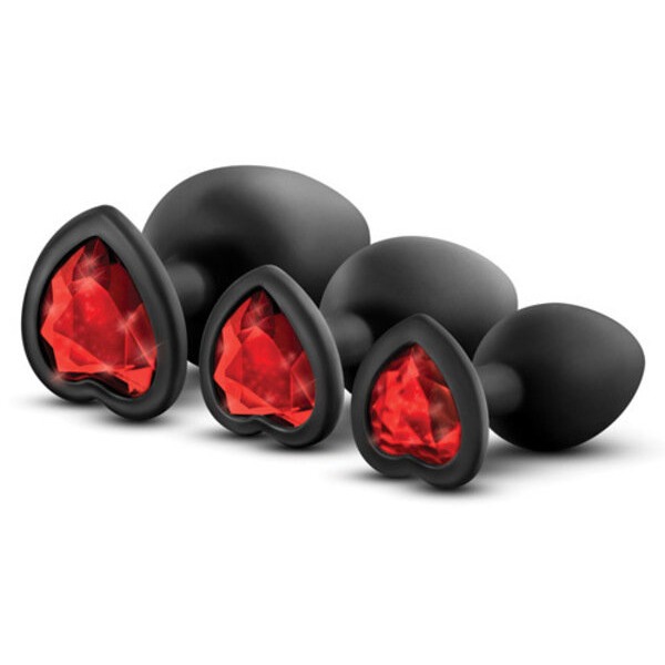 Blush Luxe Bling Plugs Training Kit - Black w/Red Gems