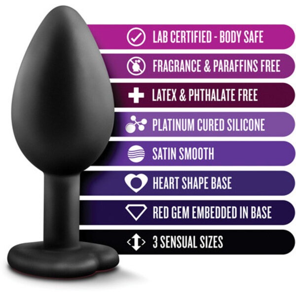 Blush Luxe Bling Plugs Training Kit - Black w/Red Gems