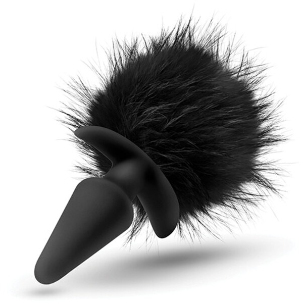 Blush Temptasia Tail Pom Plug - Black
