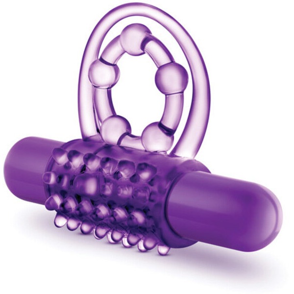 Blush Play With Me the Player Vibrating Double Strap Cockring - Purple