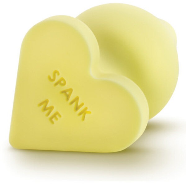 Blush Play With Me Naughty Candy Heart Spank Me Plug - Yellow