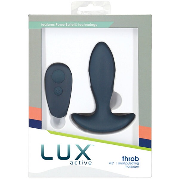 Lux Active Throb Anal Pulsating Massager w/Remote - Dark Blue
