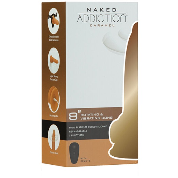 Naked Addiction 8" Dual Density Silicone Dildo - Caramel