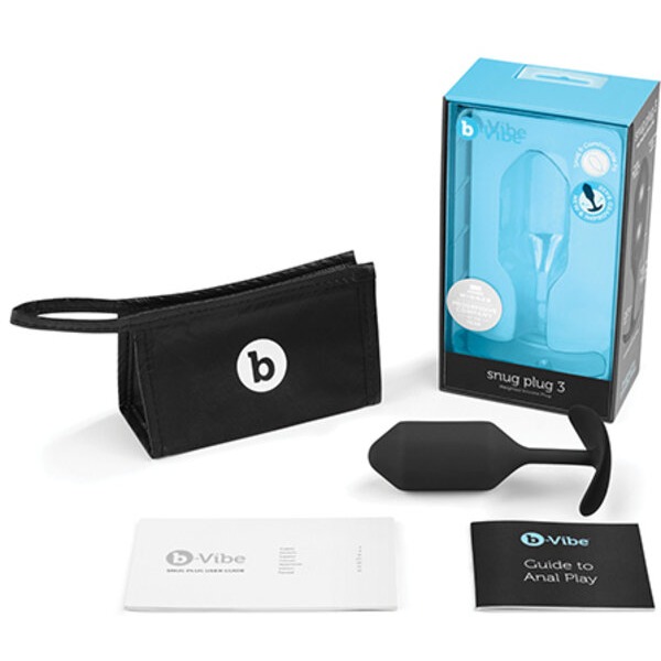 b-Vibe Weighted Snug Plug 3 - 180 g Black