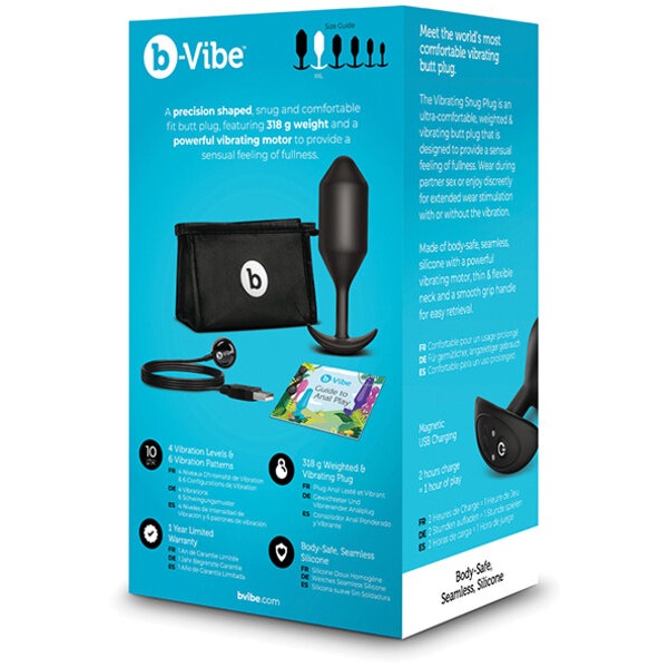 b-Vibe Vibrating Snug Plug - XXLarge Black