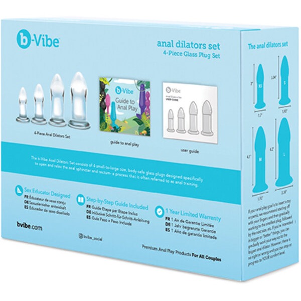 b-Vibe Glass Anal Dilator 4 pc Set
