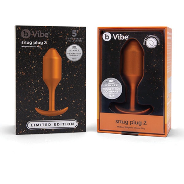 b-Vibe 5 Year Anniversary Collection Snug Plug 2 Weighted Silicone Plug Set - Sunburst