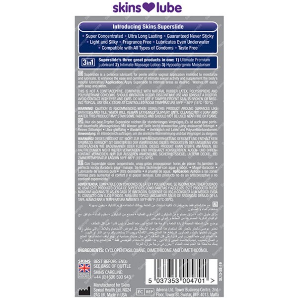 Skins Superslide Silicone Based Lubricant - 4.4 oz