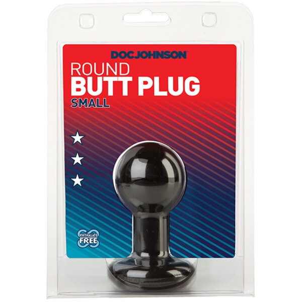 Round Butt Plug - Small Black