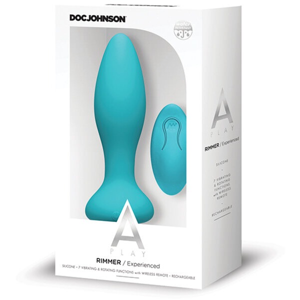 A Play Rimmer Experienced Rechargeable Silicone Anal Plug w/Remote - Teal