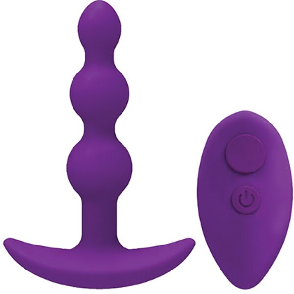 A Play Shaker Rechargeable Silicone Anal Plug w/Remote - Purple