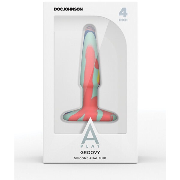 A Play 4" Goovy Silicone Anal Plug - Multicolor/Yellow