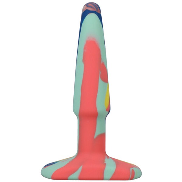 A Play 4" Goovy Silicone Anal Plug - Multicolor/Yellow