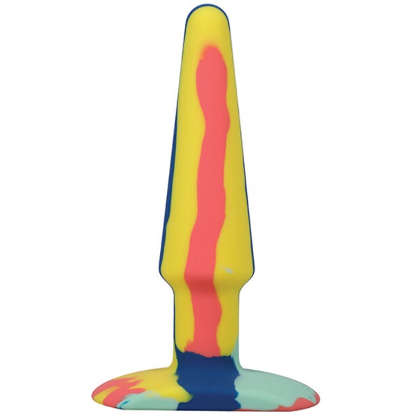 A Play 5" Goovy Silicone Anal Plug - Multicolor/Yellow