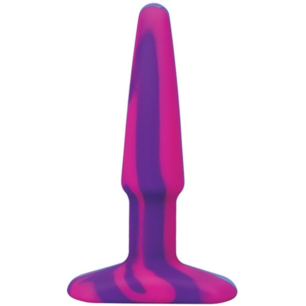 A Play 4" Goovy Silicone Anal Plug - Multicolor/Pink