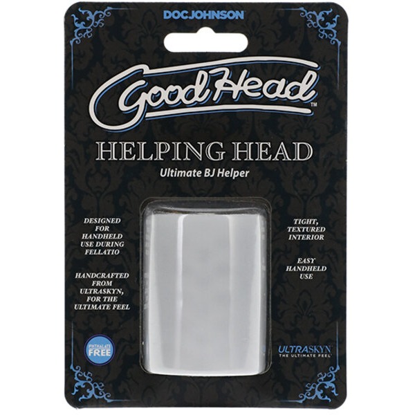 GoodHead Helping Head Ultimate BJ Helper 2" Masturbator - Clear