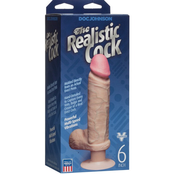 Vibrating 6" Realistic Cock - Flesh