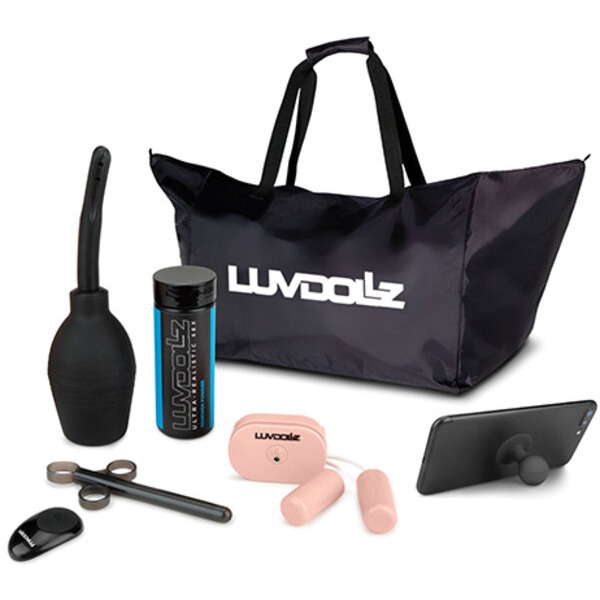 Luvdolz Remote Control Rechargeable Spread Eagle Pussy & Ass w/Douche - Ivory