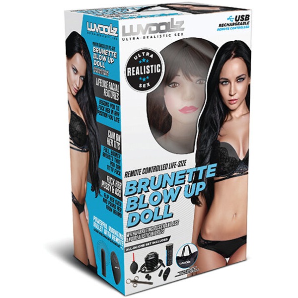 Luvdolz Remote Controlled Life Size Blow Up Doll - Brunette