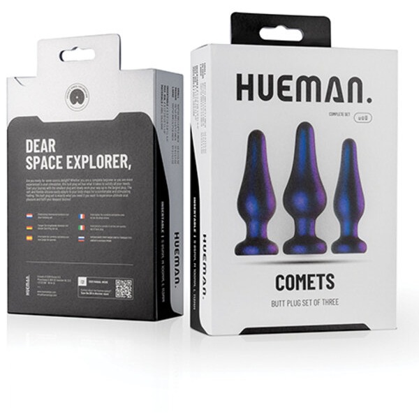 Hueman Comets Butt Plug Set of 3 - Purple