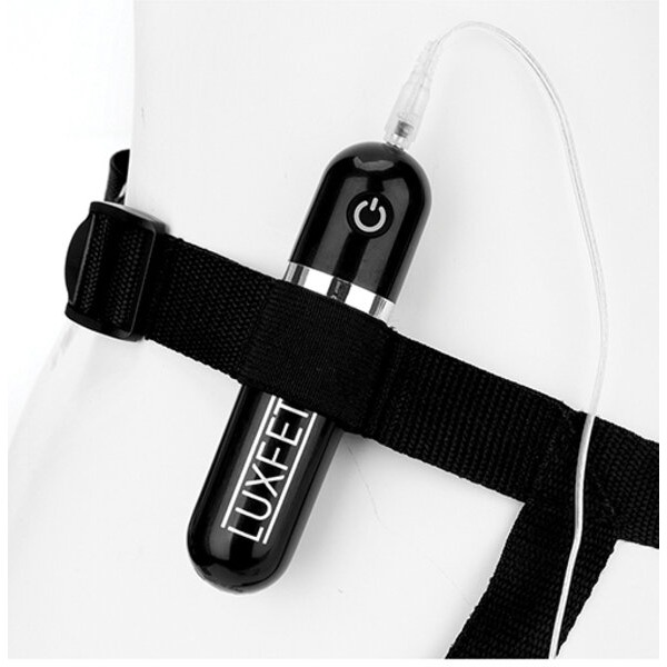 Lux Fetish 6.5" Realistic Vibrating Dildo w/Strap On Harness Set