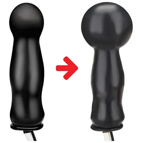 Lux Fetish 4.5" Inflatable Vibrating Plug - Black