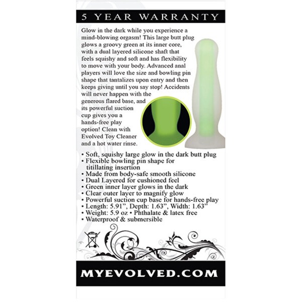 Evolved Luminous Anal Plug Large - Green