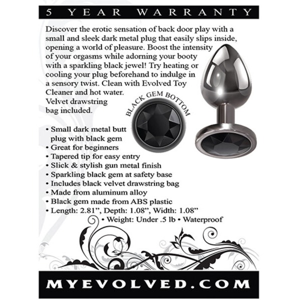Evolved Black Gem Anal Plug - Small