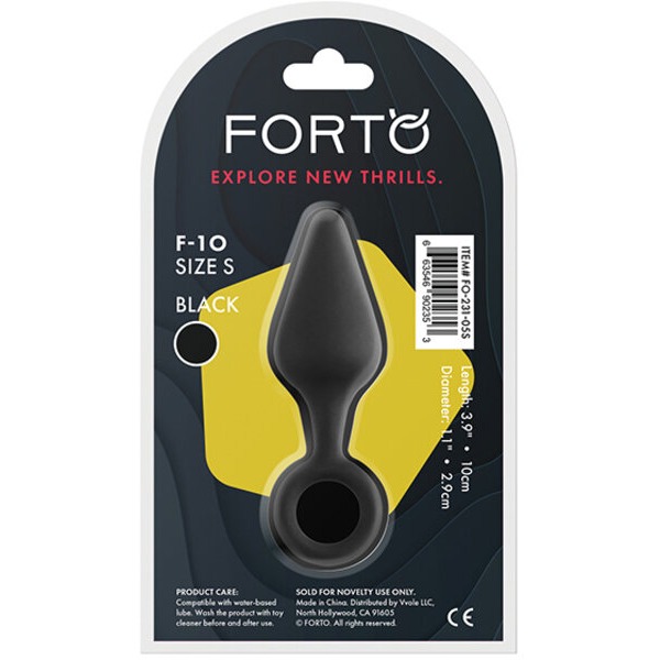 Forto F-10 Silicone Plug w/Pull Ring - Small Black