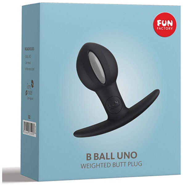 Fun Factory B Ball Uno Weighted Ball Butt Plug - Black/Grey